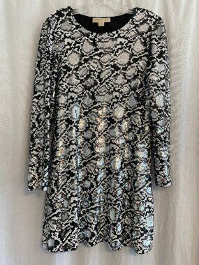 Michael Kors printed sequined dress, size Small